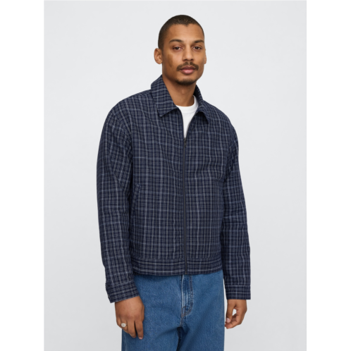 Gap Linen-Cotton Plaid Relaxed Jacket