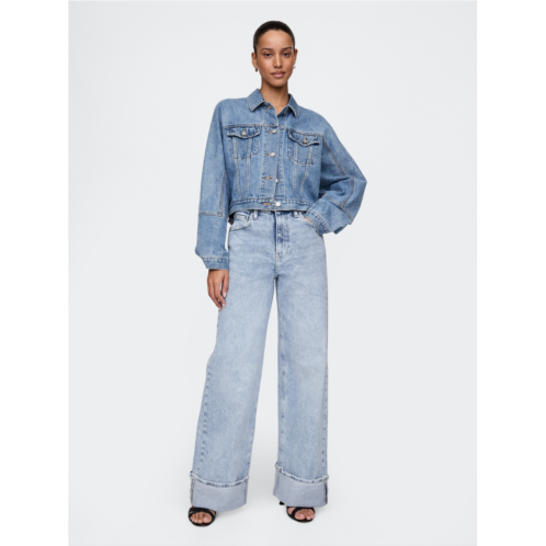 Gap High Rise Stride Cuffed Wide-Leg Jeans