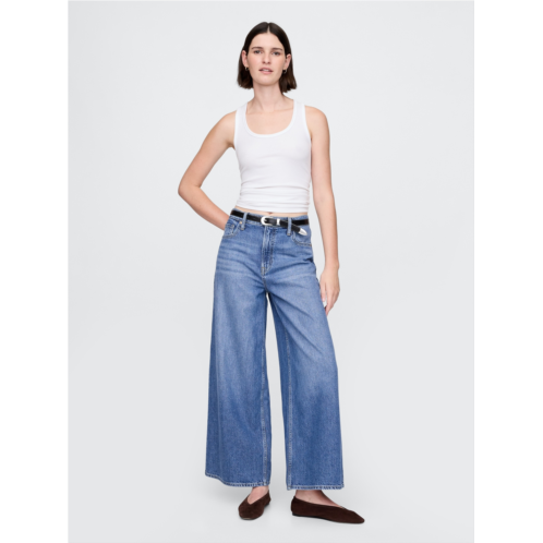 Gap Mid Rise UltraSoft Crop Baggy Jeans