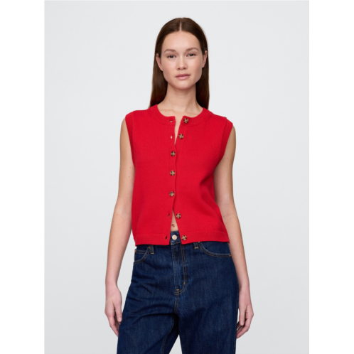 Gap Cropped Cardigan Sweater Vest