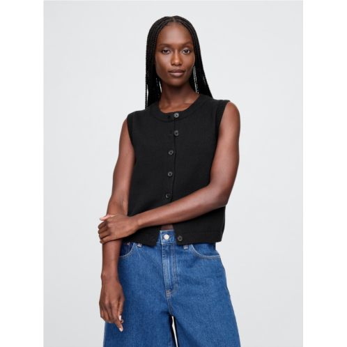 Gap Cropped Cardigan Sweater Vest