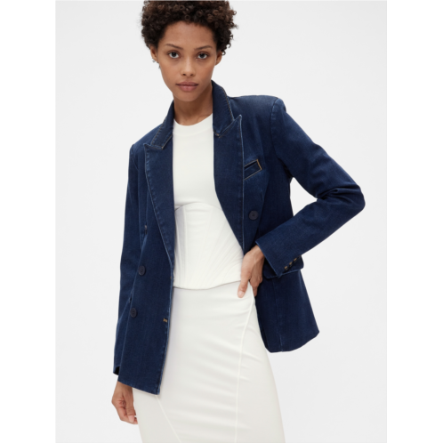 GapStudio Denim Double-Breasted Tailored Blazer