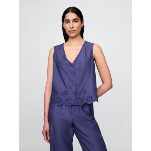 Gap Eyelet Hem PJ Top