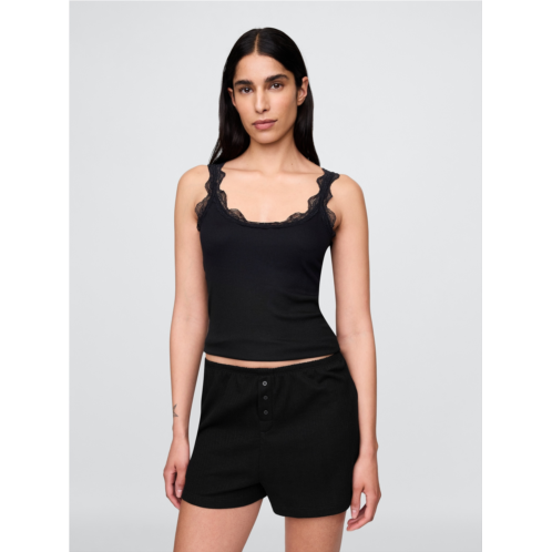 Gap Mini Rib Lace PJ Tank Top