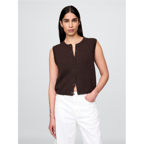 Gap Cropped Cardigan Sweater Vest