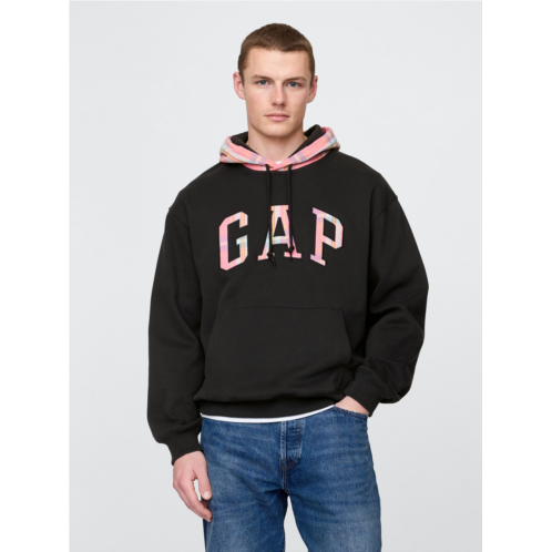 Gap VintageSoft Plaid Arch Logo Hoodie