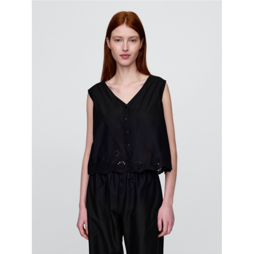 Gap Eyelet Hem PJ Top