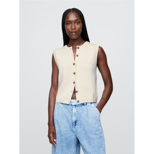 Gap Cropped Cardigan Sweater Vest