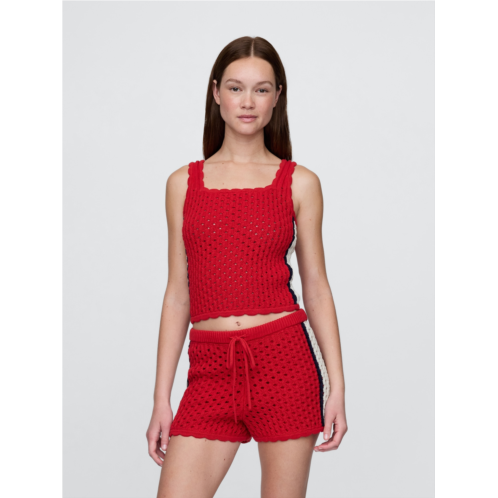 Gap 100% Cotton Crochet Cropped Tank Top