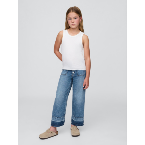 Gap Kids High Rise Stride Wide-Leg Ankle Jeans