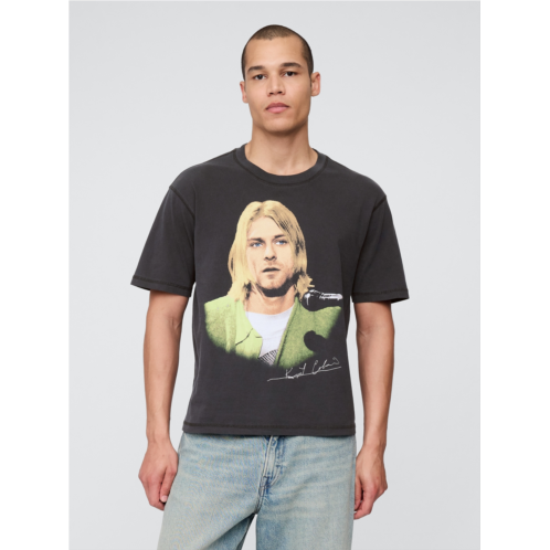 Gap Kurt Cobain Relaxed Crop Graphic T-Shirt