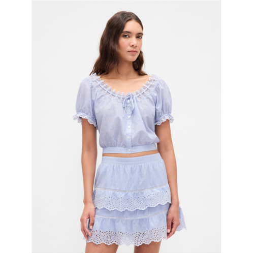 Gap Eyelet Crop Top