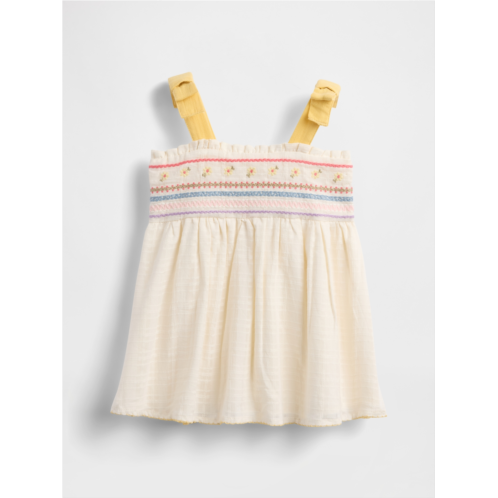 Gap Baby Embroidered Tie-Shoulder Dress