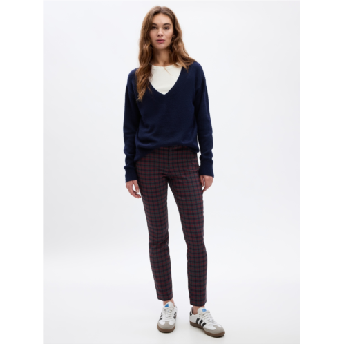 Gap Mid Rise Plaid Skinny Ankle Pants in Bi-Stretch