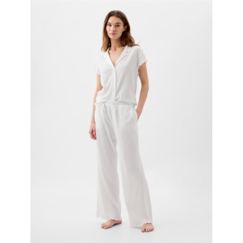 Gap Crinkle Cotton Wide-Leg PJ Pants