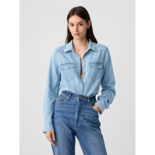 Gap Fitted Denim Western Shirt