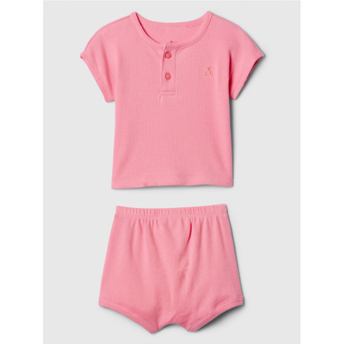 Gap Baby Ribbed Henley Two-Piece Outfit Set