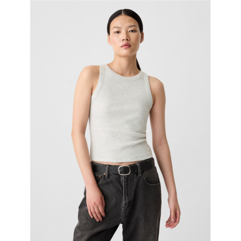 Gap Cropped Ribbed High Neck Tank