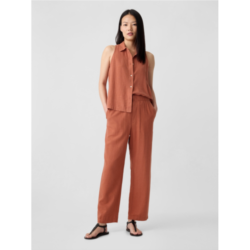 Gap Linen-Blend Straight Pull-On Pants