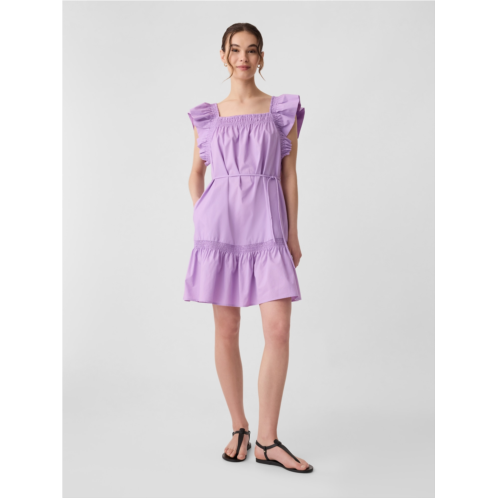 Gap Squareneck Flutter Sleeve Mini Dress