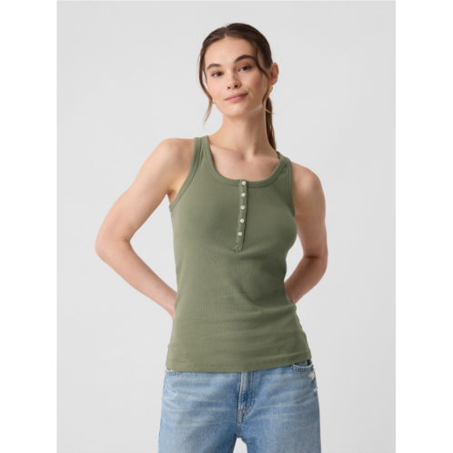 Gap Ribbed Henley Tank Top