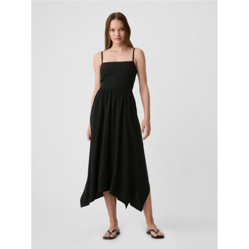 Gap Squareneck Handkerchief Hem Midi Dress