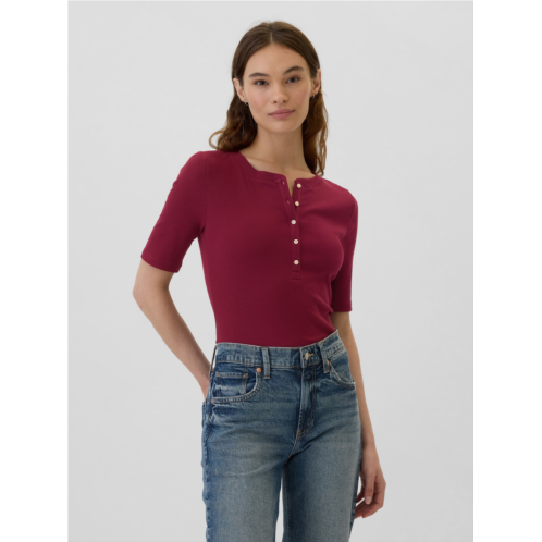 Gap Ribbed Henley T-Shirt