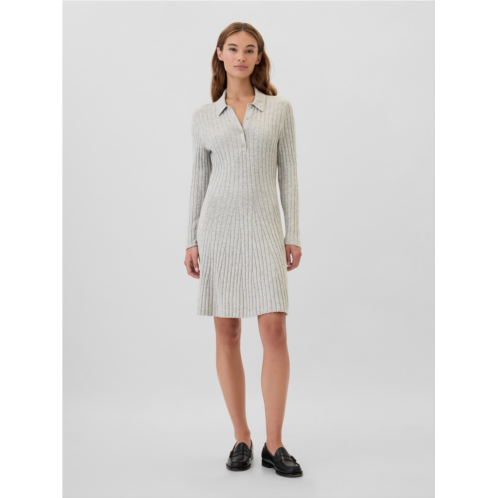 Gap CashSoft Ribbed Polo Sweater Mini Dress