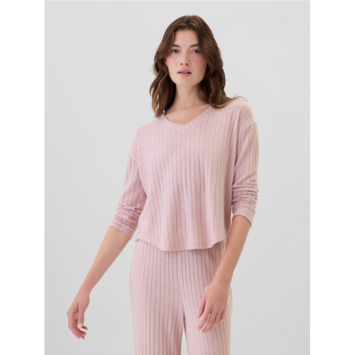 Gap Relaxed Ribbed V-Neck PJ Top