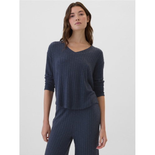 Gap Relaxed Ribbed V-Neck PJ Top