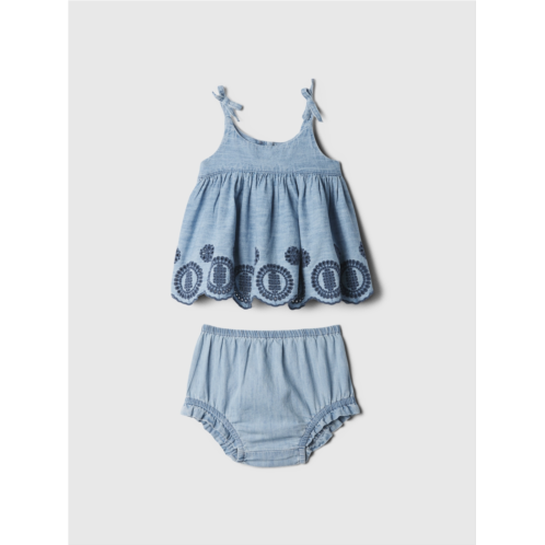 Gap Baby Denim Eyelet Two-Piece Outfit Set