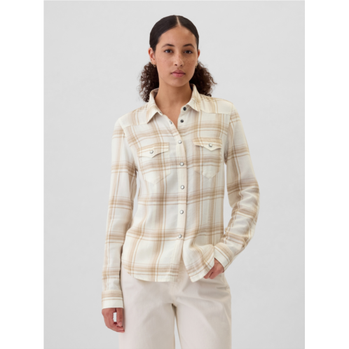 Gap Plaid Flannel Western Shirt