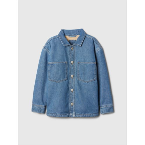 Gap Kids Denim Sherpa-Lined Shirt Jacket