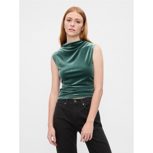 Gap Sleeveless Velour Mockneck Top