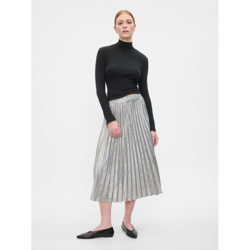 Gap Metallic Pleated Midi Skirt