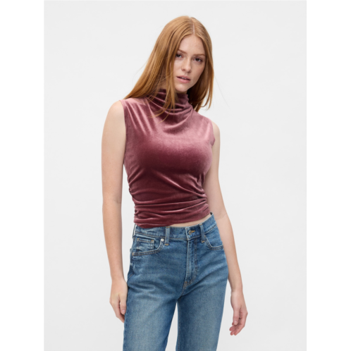 Gap Sleeveless Velour Mockneck Top