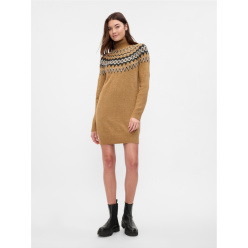 Gap Relaxed Fair Isle Sweater Mini Dress