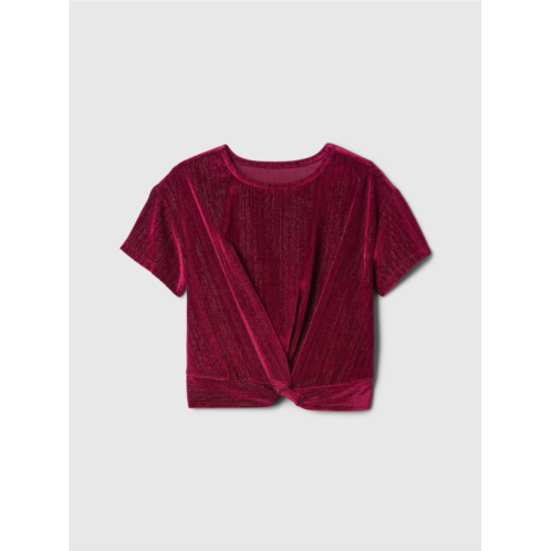 Gap Kids Relaxed Velvet Twist-Hem Top