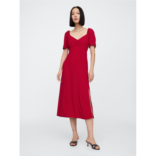 Gap Sweetheart Puff Sleeve Midi Dress