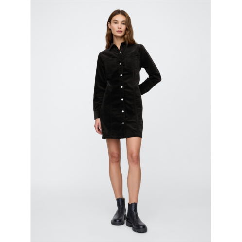 Gap Velvet Mini Shirtdress