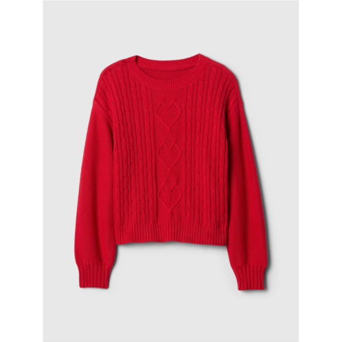 Gap Kids Relaxed Cable-Knit Heart Sweater