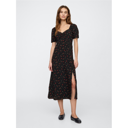 Gap Sweetheart Puff Sleeve Midi Dress