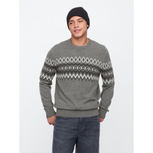 Gap CashSoft Fair Isle Crewneck Sweater