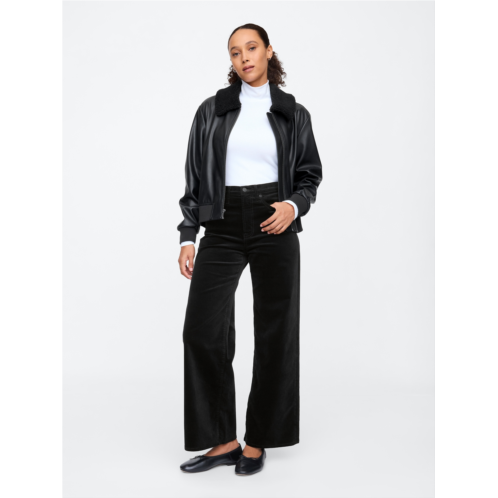 Gap High Rise Velvet Wide-Leg Pants