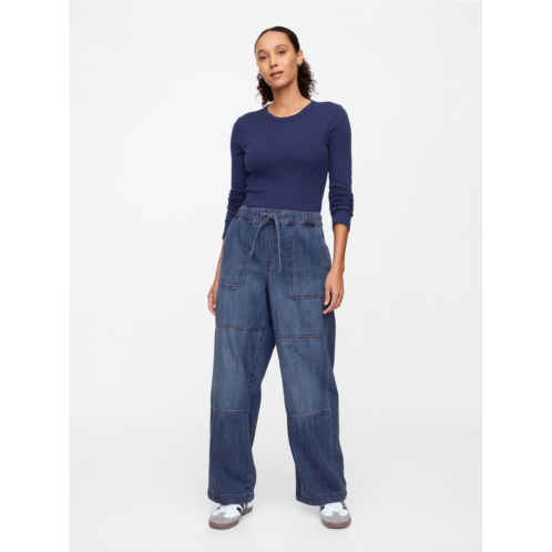 Gap High Rise Seamed Wide-Leg Pull-On Jeans