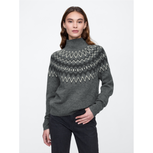 Gap Relaxed Fair Isle Mockneck Sweater