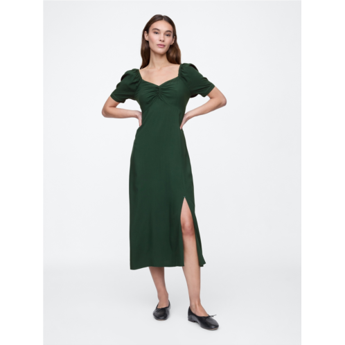 Gap Sweetheart Puff Sleeve Midi Dress