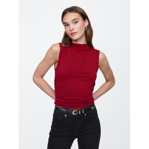 Gap Luxe Sleeveless Mockneck T-Shirt