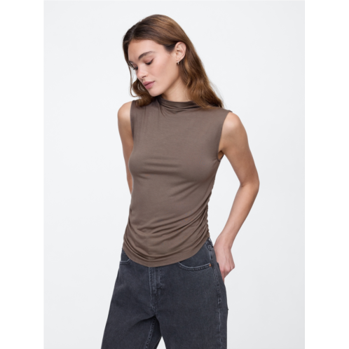 Gap Luxe Sleeveless Mockneck T-Shirt