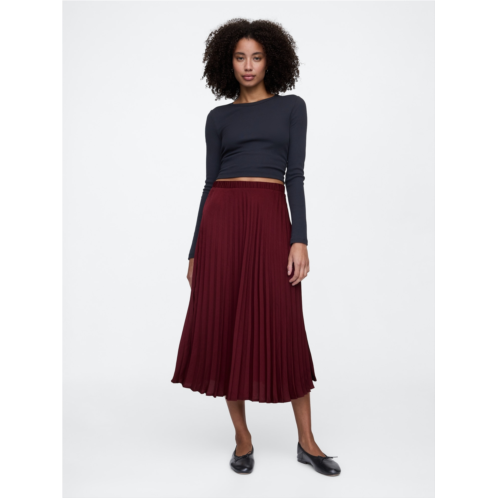 Gap Satin Pleated Midi Skirt